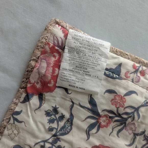 Pottery Barn Elise Quilted Square Euro Sham - Picture 12 of 16